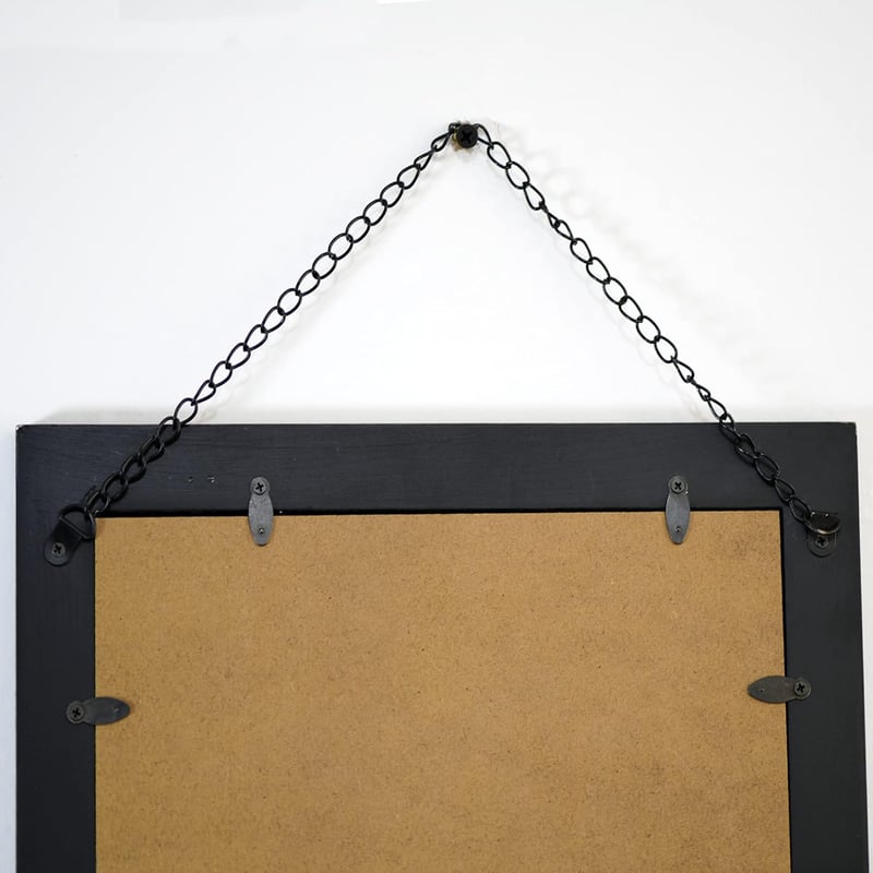 Funerom Falitükör Fa Kerettel 30x40cm Fekete Fürdőszoba Nappali
