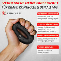 Set de 2 dispozitive de întărire a mâinilor și degetelor FUNFLEX, rezistență reglabilă 5-60 kg, inel pentru antrenarea antebrațului, fitness pentru mâini și degete 6