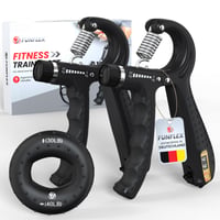 Set de 2 dispozitive de întărire a mâinilor și degetelor FUNFLEX, rezistență reglabilă 5-60 kg, inel pentru antrenarea antebrațului, fitness pentru mâini și degete 1