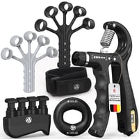 Set FUNFLEX pentru întărirea mâinilor și antrenarea degetelor, 5 piese, cu antrenor reglabil pentru antebraț, inel de prindere și bentiță din neopren pentru încheietură, pentru fitness și antrenamentul forței 1