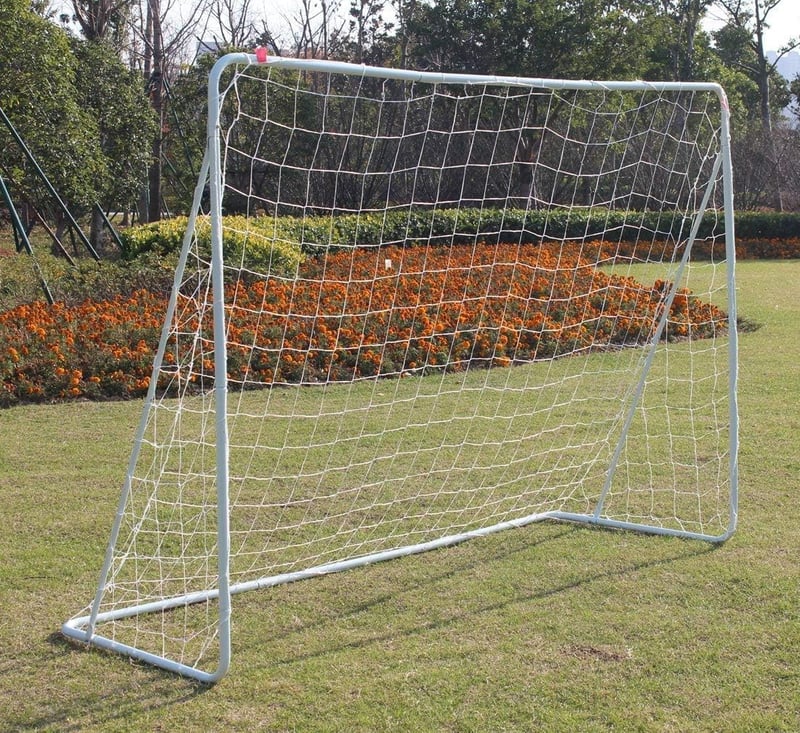 FUNJEPE Hordozható Futballkapu Rozsdamentes Acél Hálóval Szélálló Táskával
