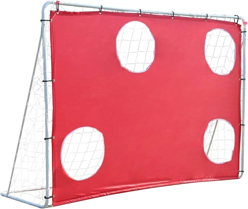 FUNJEPE Hordozható Futballkapu Rozsdamentes Acél Hálóval Szélálló Táskával