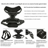 Ham pentru câini Funkeen pentru câini mici și mari - Ham anti-tragere, căptușit moale, reglabil, respirabil, negru, mărimea M 9