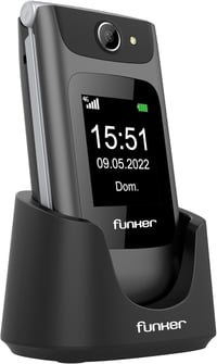 Funker C250 Comfort 4G összecsukható mobiltelefon időseknek, nagy gombokkal, SOS gomb, USB-C 1