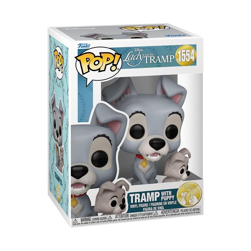 Zberateľská vinylová figúrka Funko POP! Disney Lady a Tramp – Tramp so šteniatkom – dekorácia na poličku pre fanúšikov a zberateľov – tip na darček k narodeninám