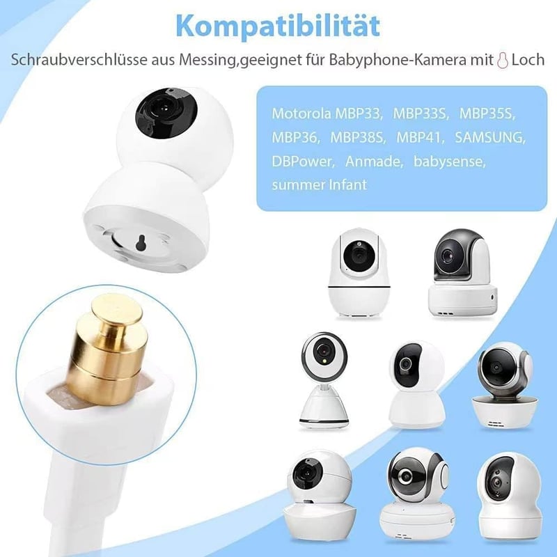 Funkprofi Univerzális Babaőrző Tartó - Flexibilis Csipeszes Kameratartó 1/4 Menetes Rögzítéssel, Kompatibilis Philips Avent és Motorola Kész