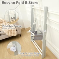 Balansoar pliabil din lemn FUNLIO pentru copii de 6-36 luni, din lemn de pin durabil, cu 4 saci de nisip, pentru utilizare în interior și exterior - Gri 5