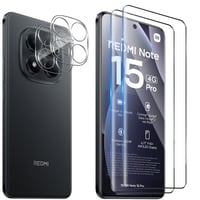 Funrae Ochranné tvrdené sklo na displej Xiaomi Redmi Note 15 Pro 4G 9H + ochranné sklo na fotoaparát, 0,33 mm, úplné pokrytie, 3D (1+sada) — 1-dielna sada 3