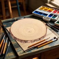 FUNSUEI 4 db Fa Korong 23-25 cm Natúr Fa Dekoráció Kézműves Projektekhez 7