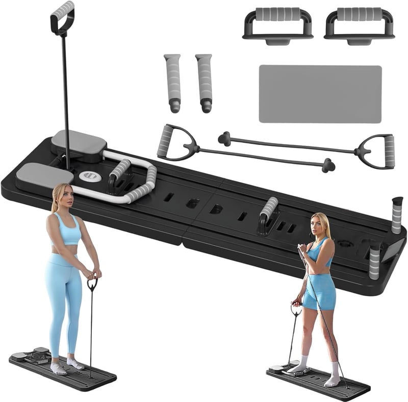 Funthy 5 az 1-ben összecsukható Pilates Reformer fekete, időzítővel