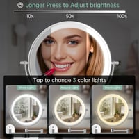 FUNTOUCH 20x nagyítós LED kozmetikai tükör, érintőképernyős, 360° forgatható, 3 színhőmérséklet 4