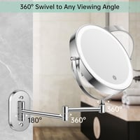 FUNTOUCH 20x nagyítós LED kozmetikai tükör, érintőképernyős, 360° forgatható, 3 színhőmérséklet 6