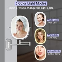 FUNTOUCH Falra szerelhető LED világítós kozmetikai tükör 1X/10X nagyítás 4