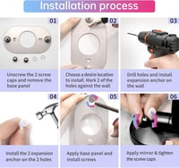 FUNTOUCH Tölthető Kozmetikai Tükör 1X/7X Nagyítás Dimmer Funkcióval Fekete 8