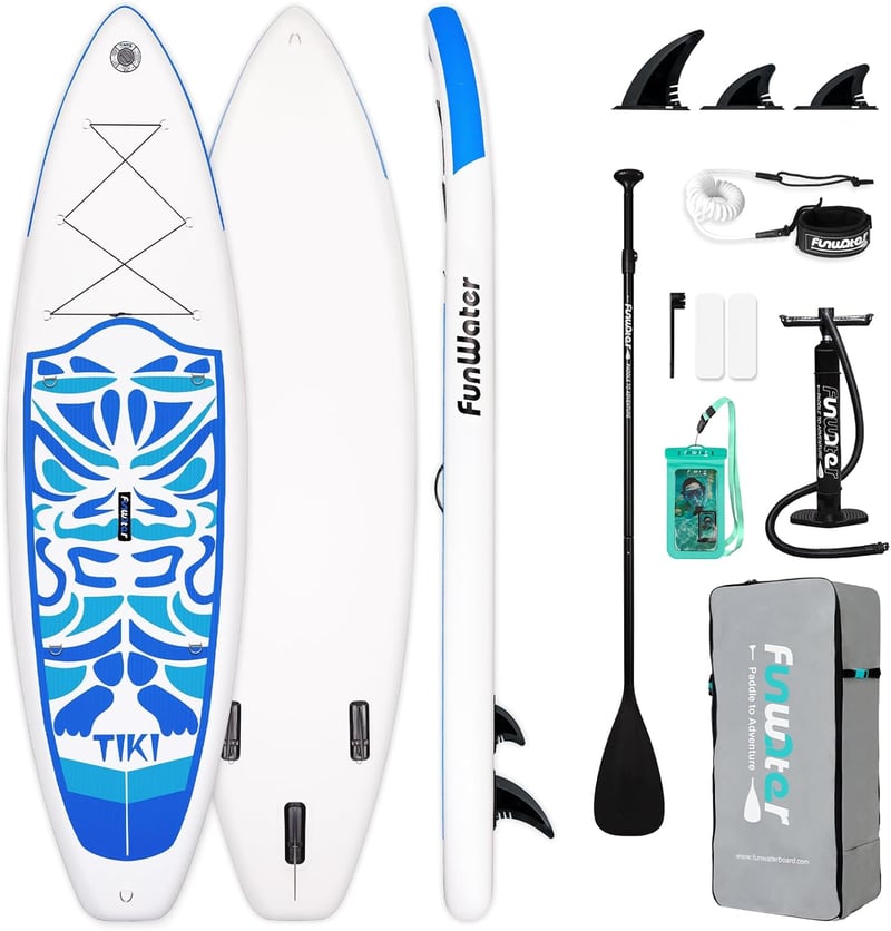 FunWater 10'6"-11'6" Felfújható SUP Deszka Kezdőknek, Család Barát