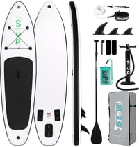 Nafukovací paddleboard SUP set FunWater s pádlom a pumpou, protišmyková EVA paluba, pre dospelých a začiatočníkov, ultraľahký 1