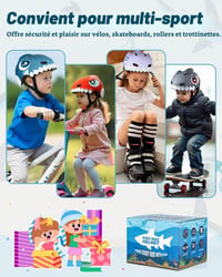 FUNWICT 3D detská cyklistická prilba pre chlapcov a dievčatá vo veku 3-8 rokov, nastaviteľná veľkosť, modrá, S: 50-54 cm, na bicykel, kolobežku a skateboard 7