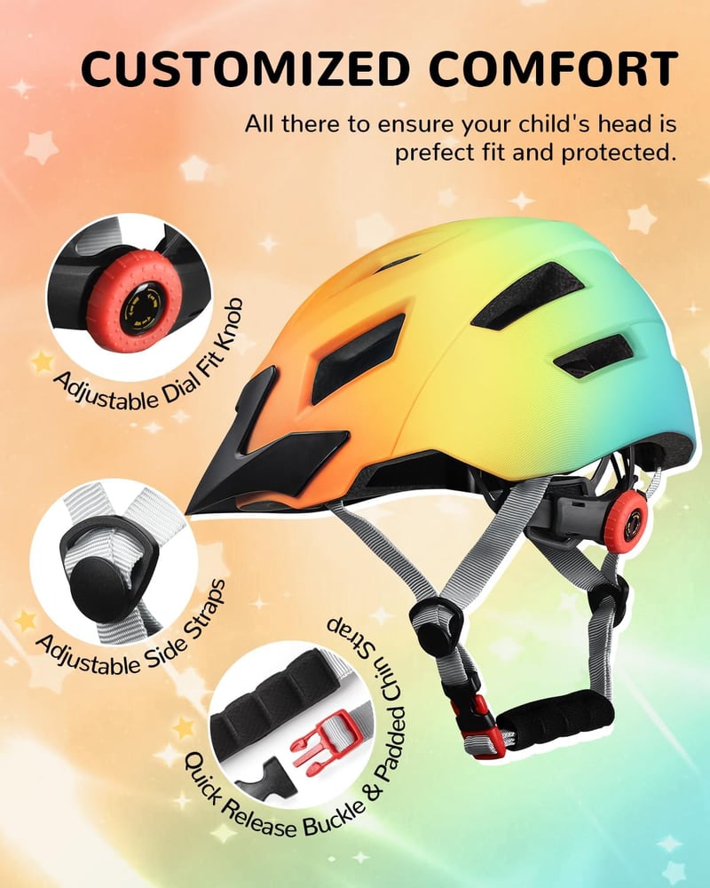 Cască de bicicletă pentru copii FUNWICT 52-56 cm, cască sport reglabilă pentru băieți și fete