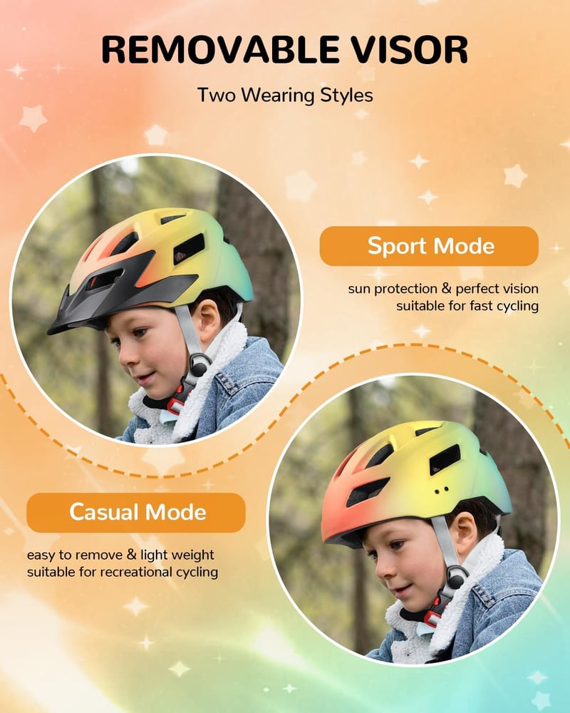 Cască de bicicletă pentru copii FUNWICT 52-56 cm, cască sport reglabilă pentru băieți și fete