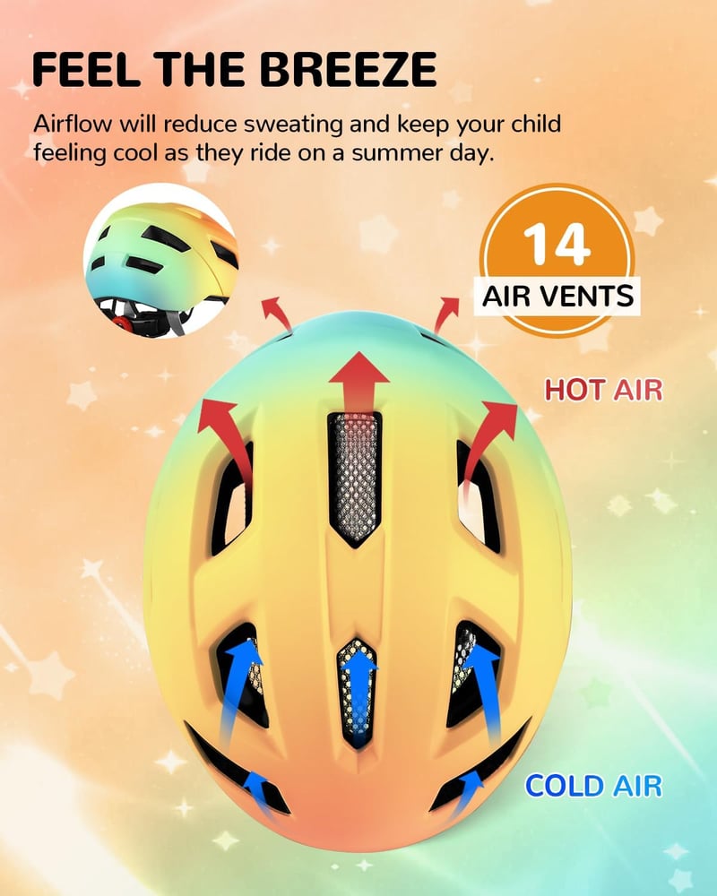 Cască de bicicletă pentru copii FUNWICT 52-56 cm, cască sport reglabilă pentru băieți și fete