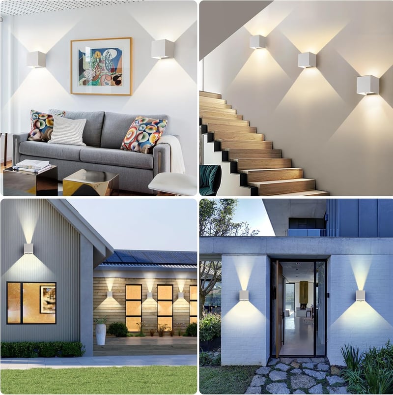 FUPE 2db Mozgásérzékelős LED Fali Lámpa Kültéri Beltéri IP65 Vízálló 12W 4000K - 12W, White-4000k-with Sensor