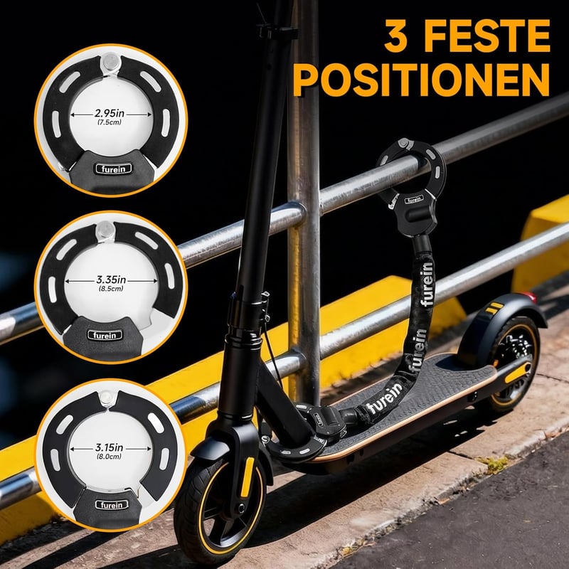 Furein E-roller láncos zár szilikon védelemmel és táskával