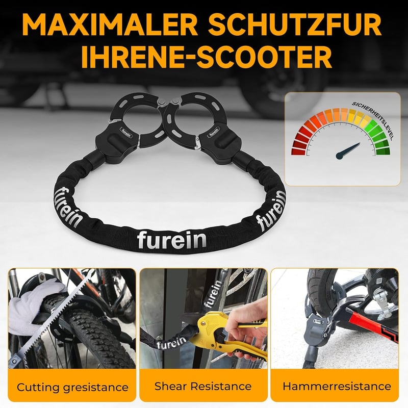 Furein E-roller láncos zár szilikon védelemmel és táskával