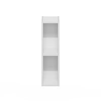 Bibliotecă îngustă cu 2 rafturi Furinno Fulda, 23,5 x 15,9 x 54,5 cm, 15 cm lățime, alb, pentru sufragerie, dormitor și birou 4