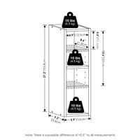 Bibliotecă îngustă cu 2 rafturi Furinno Fulda, 23,5 x 15,9 x 54,5 cm, 15 cm lățime, alb, pentru sufragerie, dormitor și birou 3