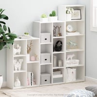Furinno Luder 7-dijelna reverzibilna otvorena polica, bijela 5