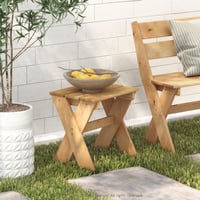 Furinno Tioman príručný stolík s podstavcom na kvety, borovicové drevo, 45,2 x 43,9 x 35,1 cm, nosnosť 32 kg 2