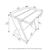 Furinno Tioman príručný stolík s podstavcom na kvety, borovicové drevo, 45,2 x 43,9 x 35,1 cm, nosnosť 32 kg 3