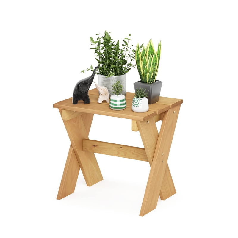 Furinno Tioman príručný stolík s podstavcom na kvety, borovicové drevo, 45,2 x 43,9 x 35,1 cm, nosnosť 32 kg