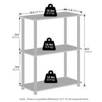 Raft pentru cărți și unitate de expunere multifuncțională compactă Furinno Turn-N-Tube cu 3 niveluri - Nuc Columbia/Negru 3