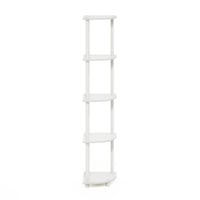 Raft de colț cu 5 niveluri Furinno Turn-N-Tube, design cu tuburi rotative, raft de depozitare alb pentru sufragerie sau birou 8