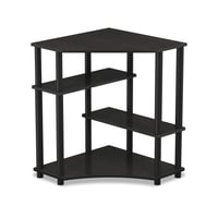 Rohový písací stôl Furinno Turn-N-Tube s policami, espresso/čierna, 57,2x56x72,4 cm, priestorovo úsporný dizajn 5