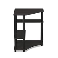 Rohový písací stôl Furinno Turn-N-Tube s policami, espresso/čierna, 57,2x56x72,4 cm, priestorovo úsporný dizajn 4