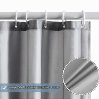 Perdea de duș Furlinic 180x180 cm Gri - Perdea textilă impermeabilă și lavabilă pentru baie, pentru cadă, cu 12 inele, rezistentă la mucegai 3