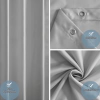 Perdea de duș Furlinic 180x180 cm Gri - Perdea textilă impermeabilă și lavabilă pentru baie, pentru cadă, cu 12 inele, rezistentă la mucegai 4
