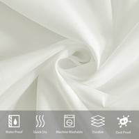 Furlinic Extra Hosszú Zuhanyfüggöny, Bézs Textil Fürdőfüggöny, Penészálló és Antibakteriális, Mosható, 12 Akasztóval, 200 x 240 cm 2