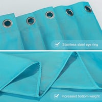 Furlinic Extra Hosszú Zuhanyfüggöny, Penészálló Textil Fürdőfüggöny, Vízlepergető, Antibakteriális, 240 x 180 cm, Türkiz, 16 Akasztóval 5