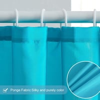 Furlinic Extra Hosszú Zuhanyfüggöny, Penészálló Textil Fürdőfüggöny, Vízlepergető, Antibakteriális, 240 x 180 cm, Türkiz, 16 Akasztóval 2