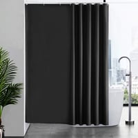 Furlinic Čierny sprchový záves 200x198 cm - Vodoodolný polyesterový kúpeľňový záves, odolný voči plesniam, extra široký do vaní 2
