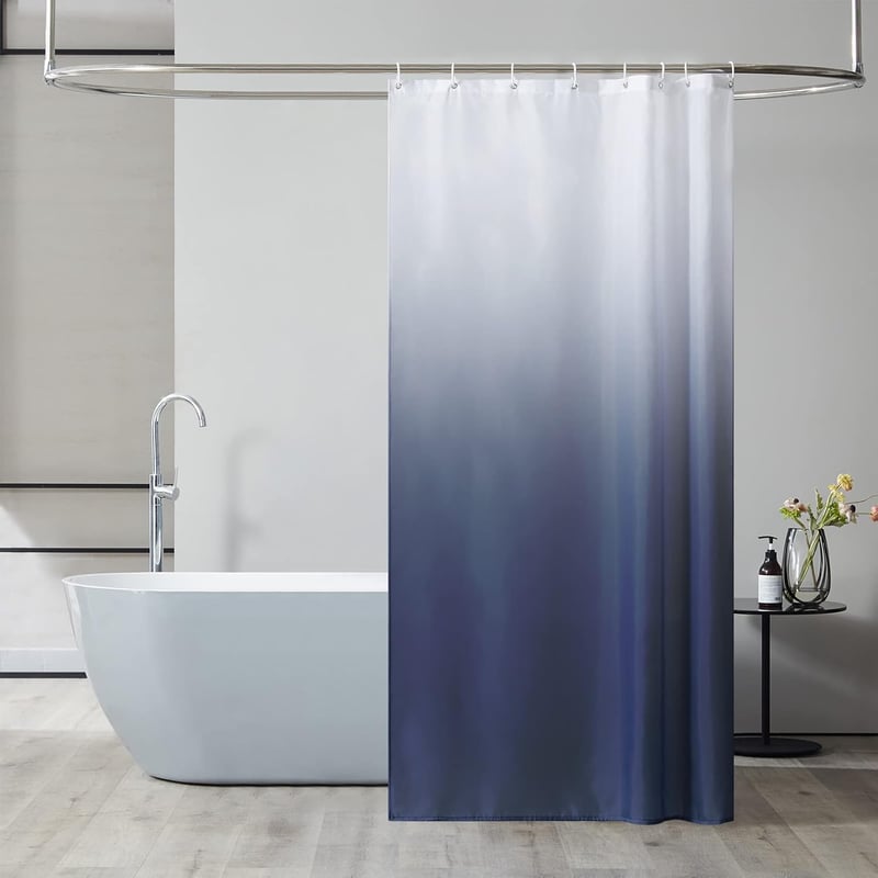 Furlinic Textil Zuhanyfüggöny Fehér-Sötétkék 120x200cm Vízálló Penészálló