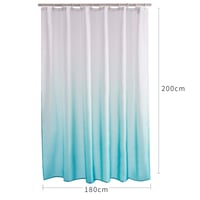 Sprchový záves Furlinic 180x200 cm, textilný, vodoodolný, odolný voči plesniam, prateľný, od bielej po tyrkysovú, s 12 krúžkami, do kúpeľne k vani 6