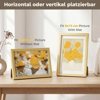 Ramă foto din aluminiu Furnbuty auriu 10x15 cm, ramă foto 9x13 cm cu passe-partout sau 10x15 cm fără, ramă pentru birou și perete pentru fotografii și printuri artistice 2