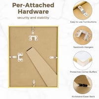 Ramă foto din aluminiu Furnbuty auriu 10x15 cm, ramă foto 9x13 cm cu passe-partout sau 10x15 cm fără, ramă pentru birou și perete pentru fotografii și printuri artistice 4