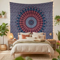 FURNISHFUL FINESSE Zidni tepih, zlatno-plavi, 213 x 228 cm – Dekorativni zidni tapiser za dnevni boravak i spavaću sobu 1
