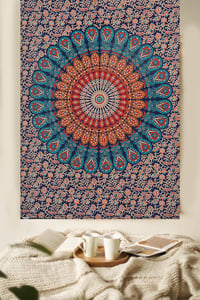 FURNISHFUL FINESSE Zidni tepih, zlatno-plavi, 213 x 228 cm – Dekorativni zidni tapiser za dnevni boravak i spavaću sobu 8