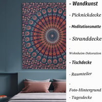 FURNISHFUL FINESSE Zidni tepih, zlatno-plavi, 213 x 228 cm – Dekorativni zidni tapiser za dnevni boravak i spavaću sobu 4